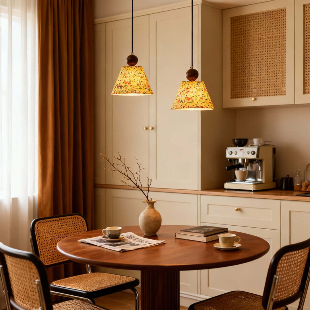 Zalivi Pendant Light – Vintage Floral Fabric Ambient Light