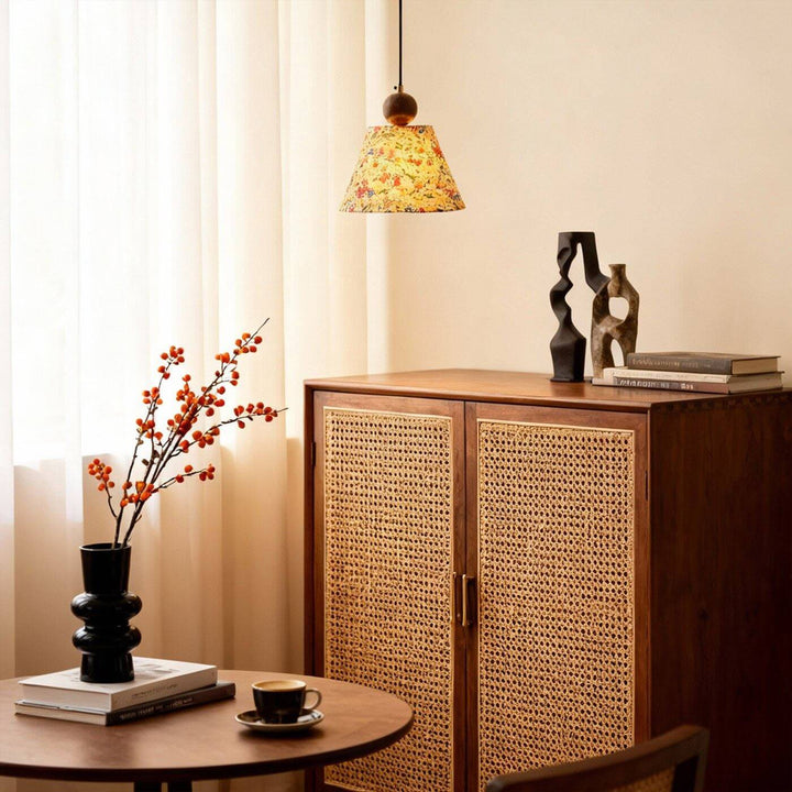 Zalivi Pendant Light – Vintage Floral Fabric Ambient Light