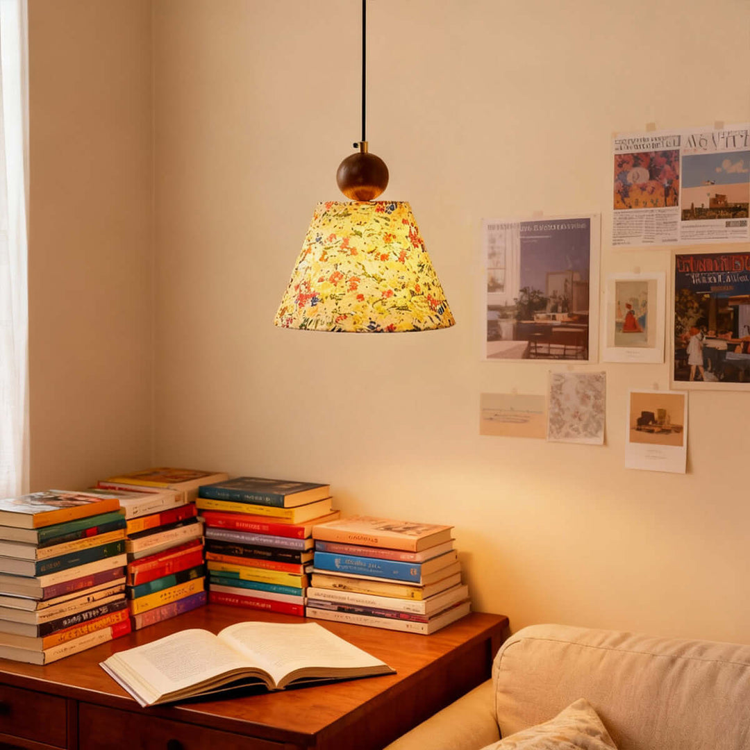 Zalivi Pendant Light – Vintage Floral Fabric Ambient Light