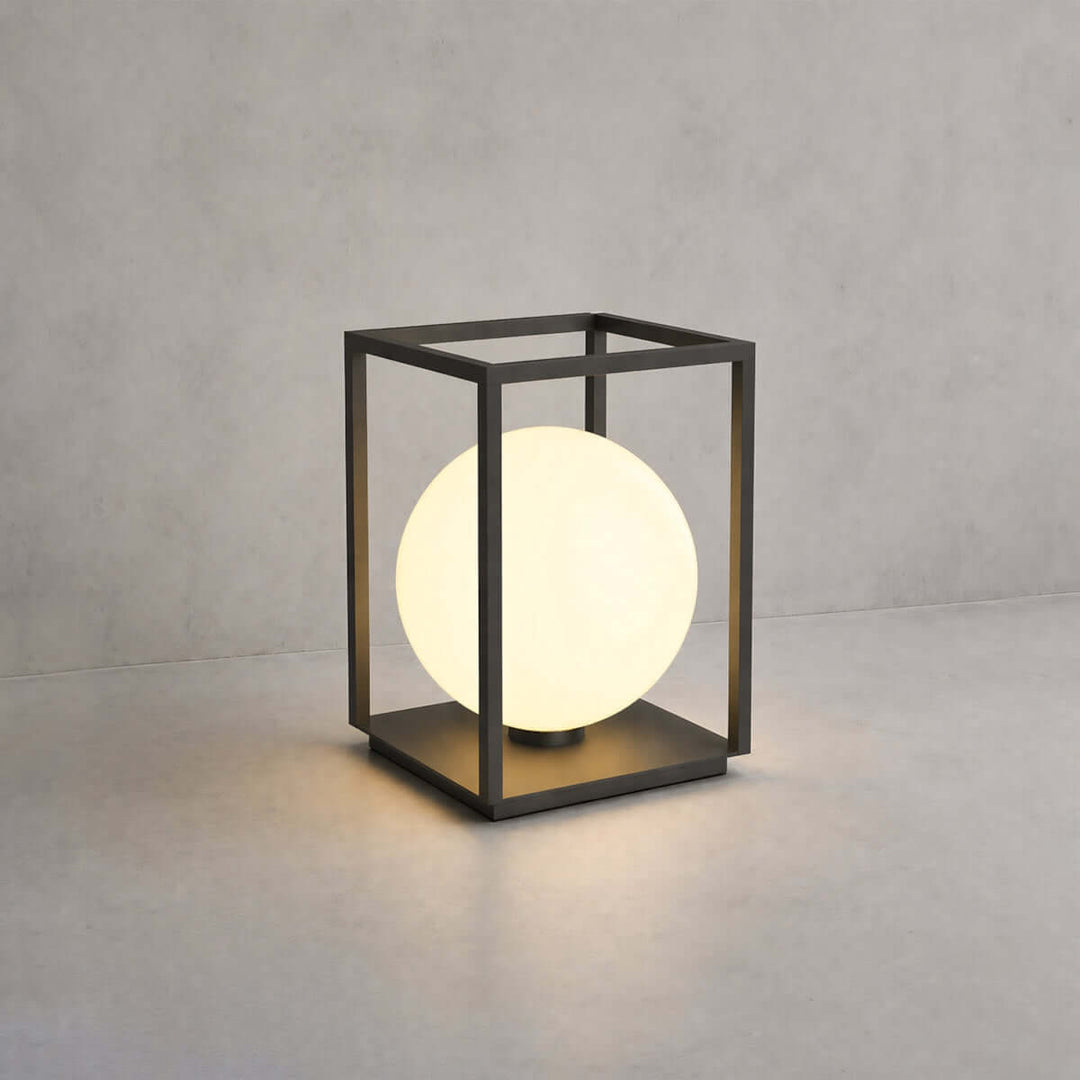 Zanvya Outdoor Floor Lamp - Minimalist Spherical Glass Lamp