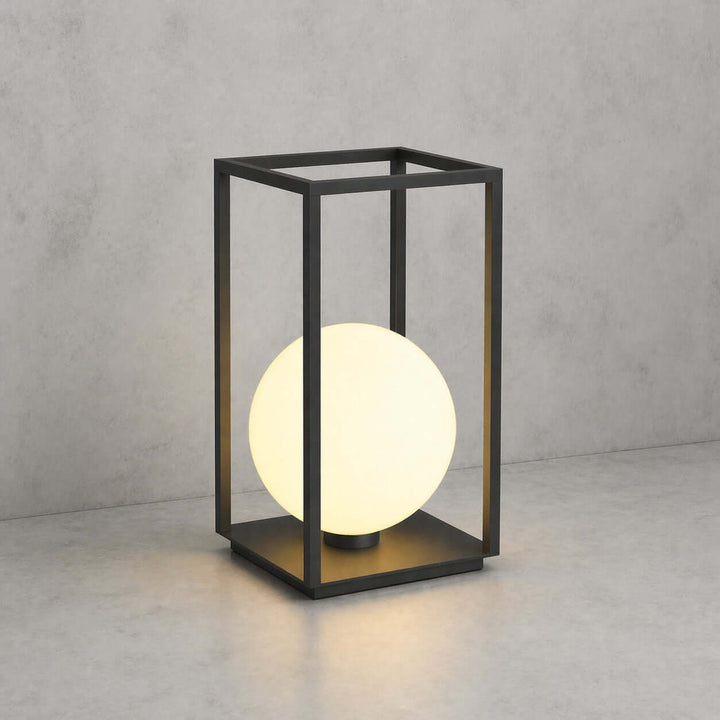 Zanvya Outdoor Floor Lamp - Minimalist Spherical Glass Lamp