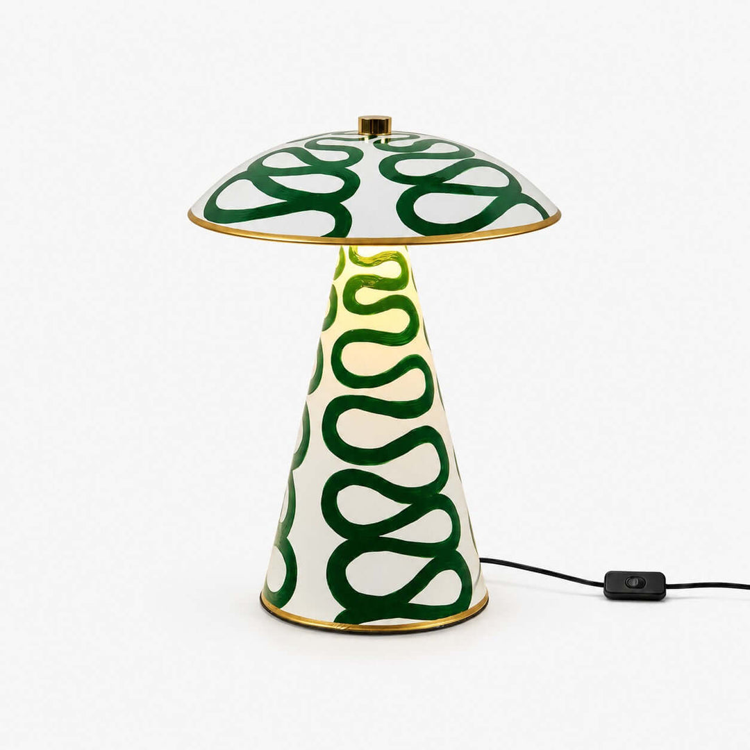 Zaria Modern Painted Ceramic Mushroom Table Lamp for Bedroom Desk