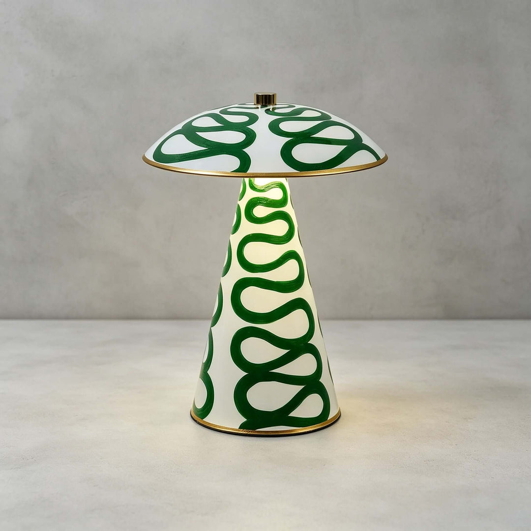 Zaria Modern Painted Ceramic Mushroom Table Lamp for Bedroom Desk