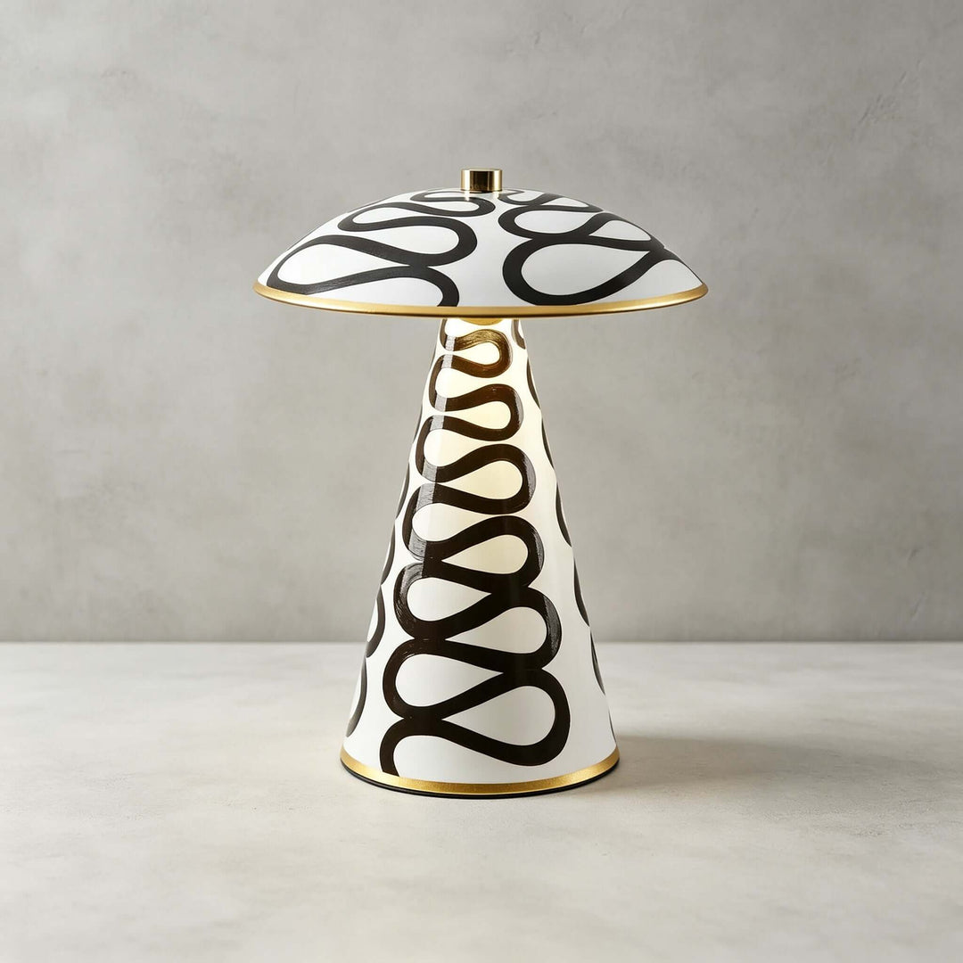 Zaria Modern Painted Ceramic Mushroom Table Lamp for Bedroom Desk