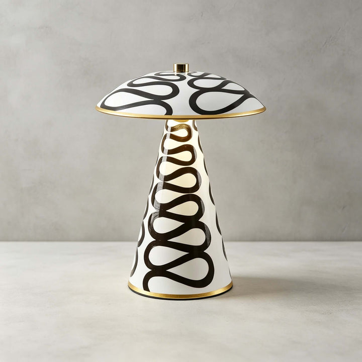 Zaria Modern Painted Ceramic Mushroom Table Lamp for Bedroom Desk