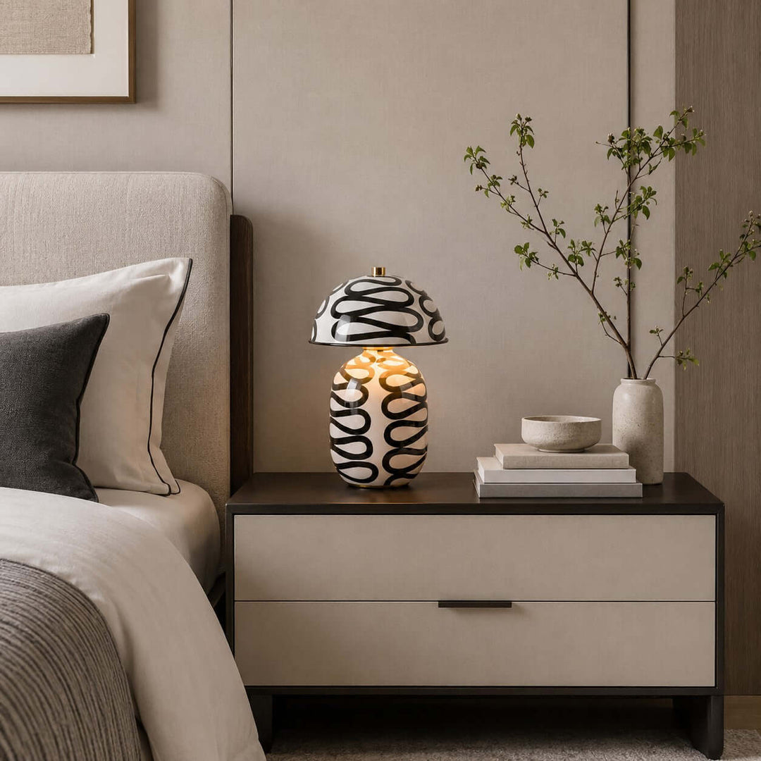 Zaria Modern Patterned Table Lamp for Bedroom and Office