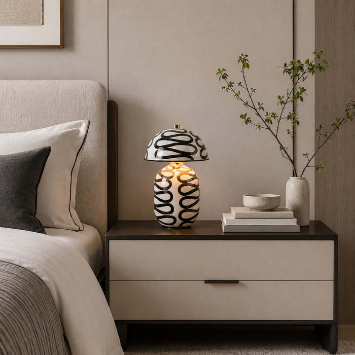 Zaria Modern Patterned Table Lamp for Bedroom and Office
