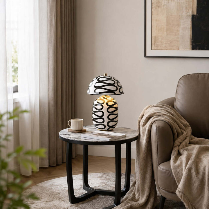 Zaria Modern Patterned Table Lamp for Bedroom and Office