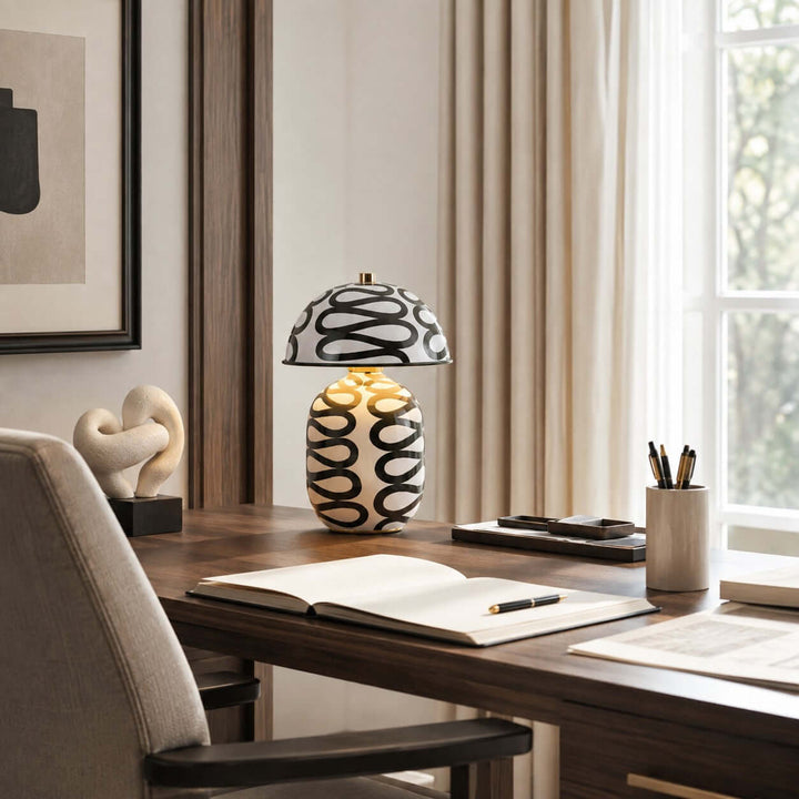 Zaria Modern Patterned Table Lamp for Bedroom and Office