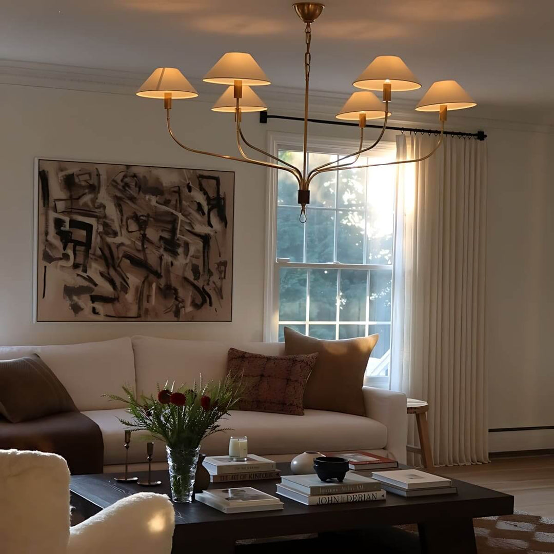 Zelmaro Chandelier - Modern American Brass Chandelier Fixture