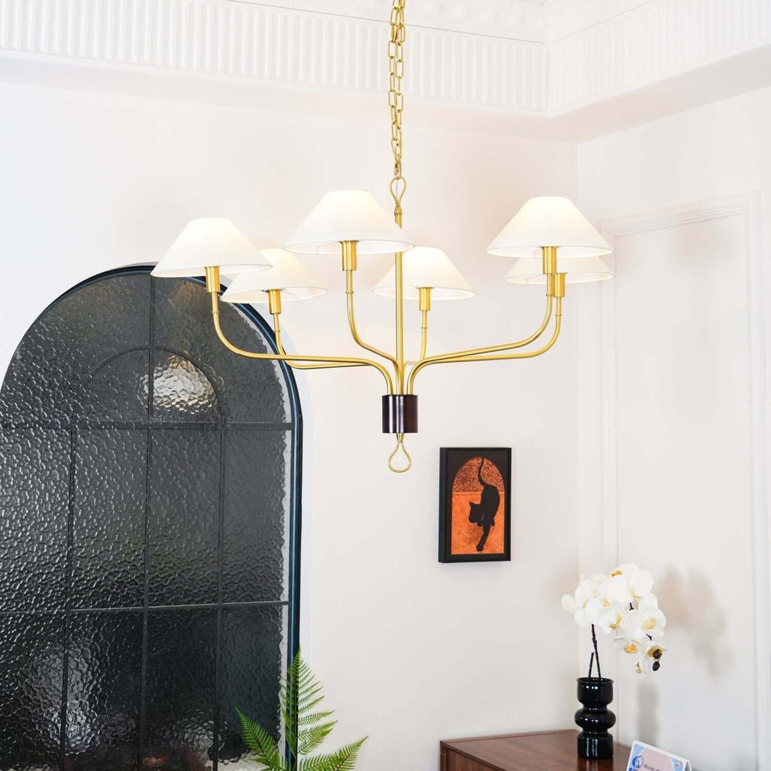 Zelmaro Chandelier - Modern American Brass Chandelier Fixture