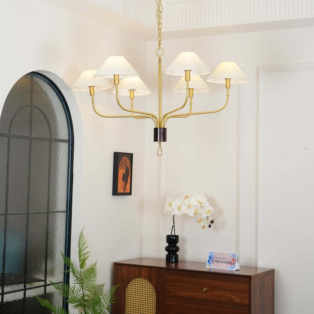 Zelmaro Chandelier - Modern American Brass Chandelier Fixture