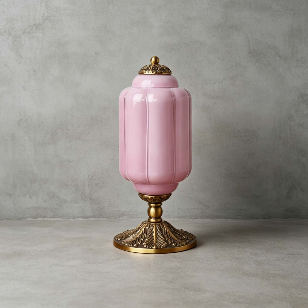 Zelvion Table Lamp - French Vintage Cream Glass Bedside Decor | Vinlighting