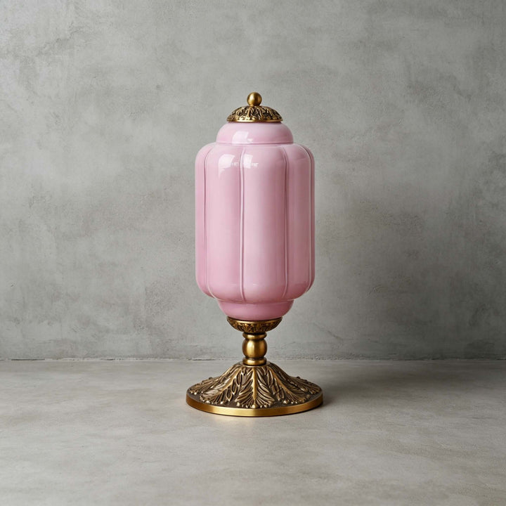 Zelvion Table Lamp - French Vintage Cream Glass Bedside Decor | Vinlighting