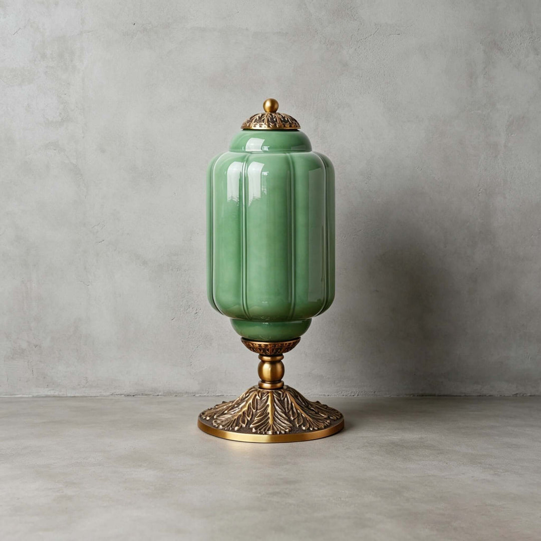 Zelvion Table Lamp - French Vintage Cream Glass Bedside Decor | Vinlighting