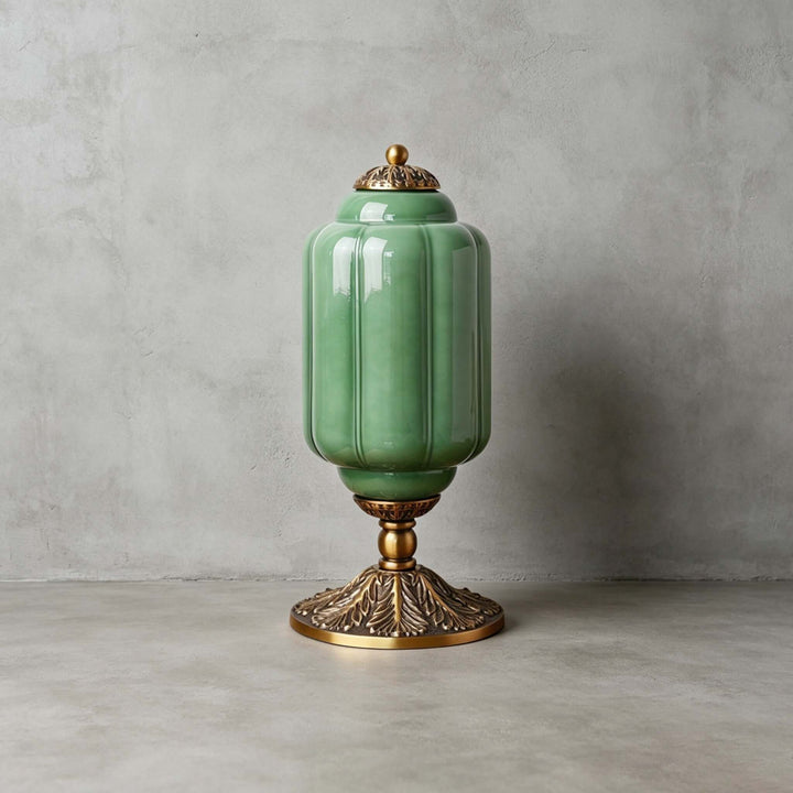 Zelvion Table Lamp - French Vintage Cream Glass Bedside Decor | Vinlighting