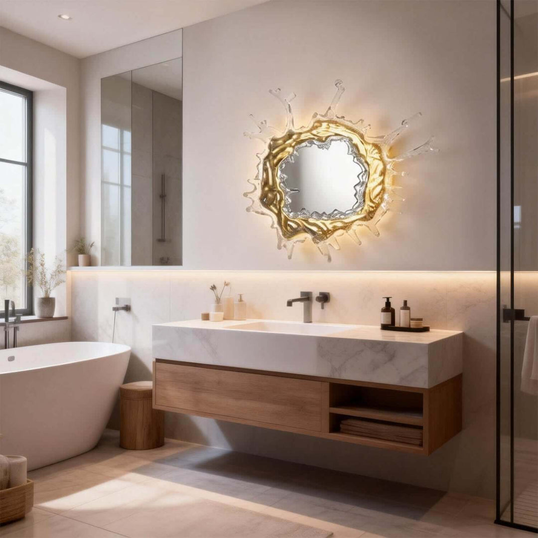 Zelvior Wall Light – Modern Creative Water Splash Mirror Light