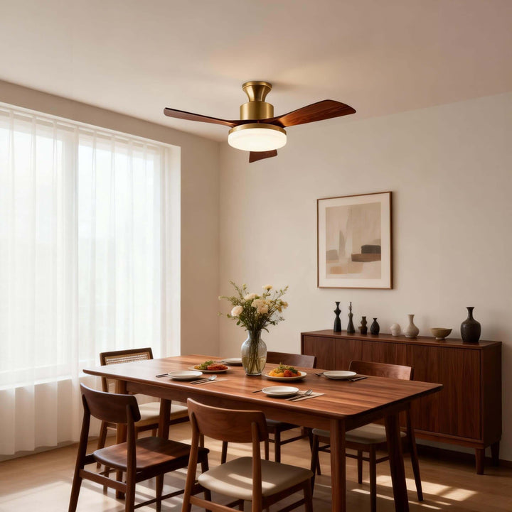 Zelvorn Ceiling Fan Light | Modern American Wood Fan Light