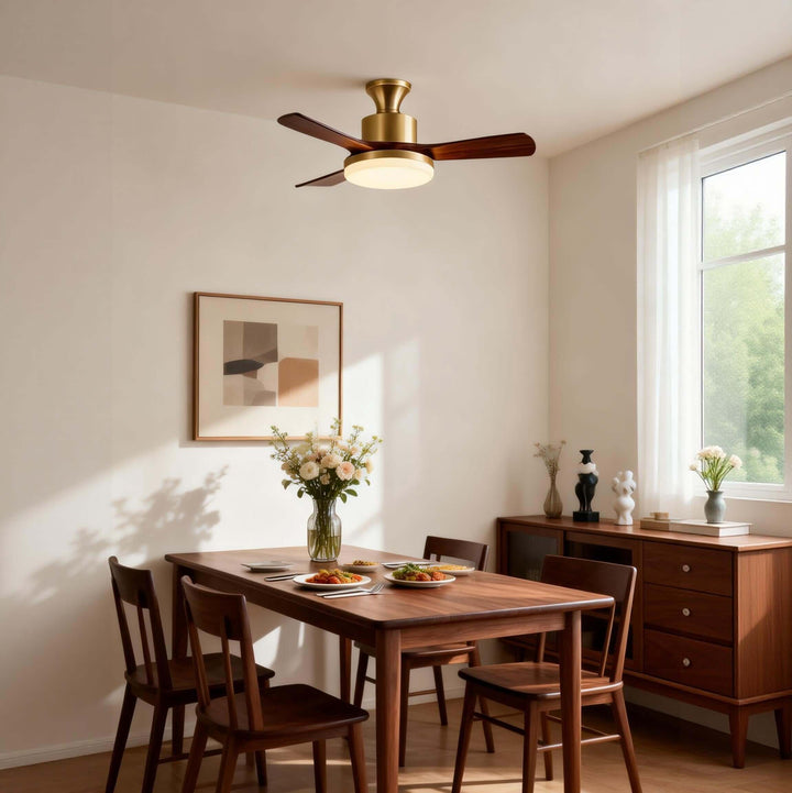 Zelvorn Ceiling Fan Light | Modern American Wood Fan Light