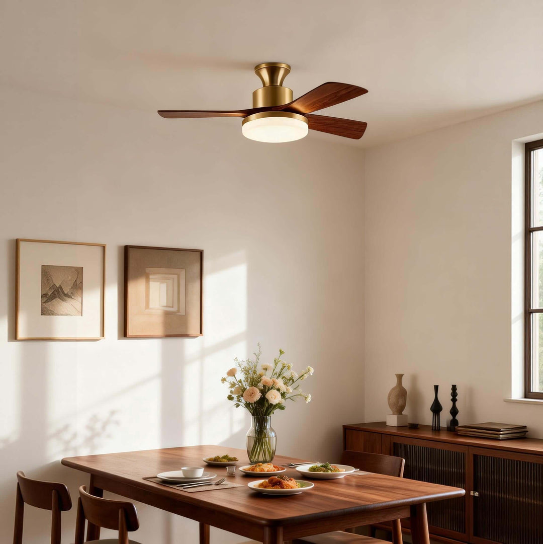 Zelvorn Ceiling Fan Light | Modern American Wood Fan Light