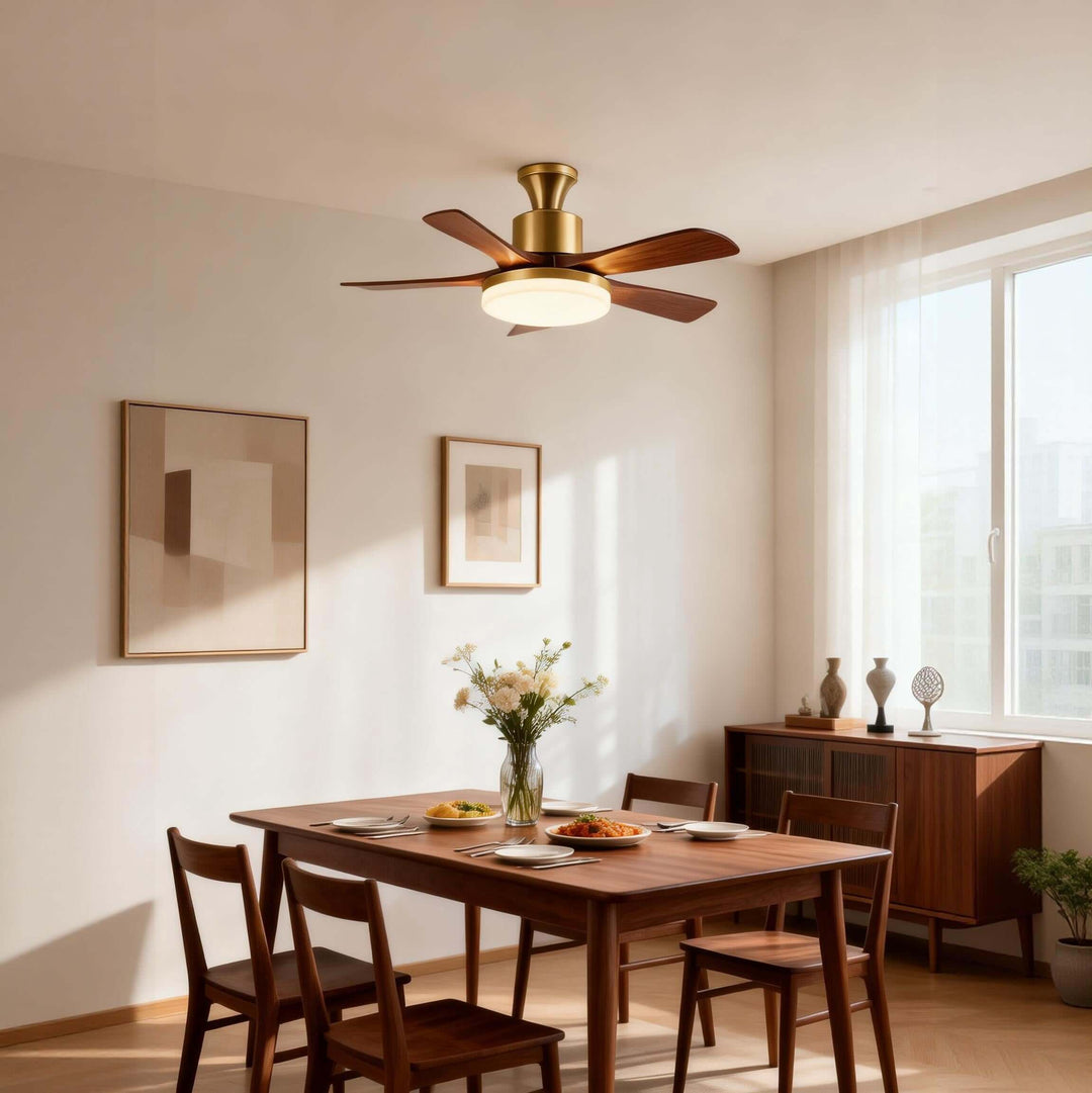 Zelvorn Ceiling Fan Light | Modern American Wood Fan Light