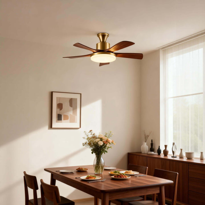 Zelvorn Ceiling Fan Light | Modern American Wood Fan Light