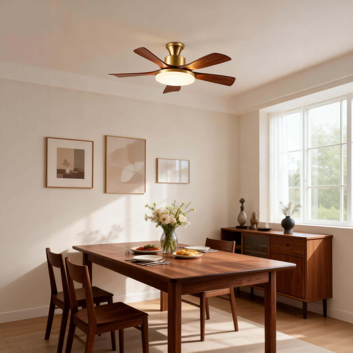 Zelvorn Ceiling Fan Light | Modern American Wood Fan Light