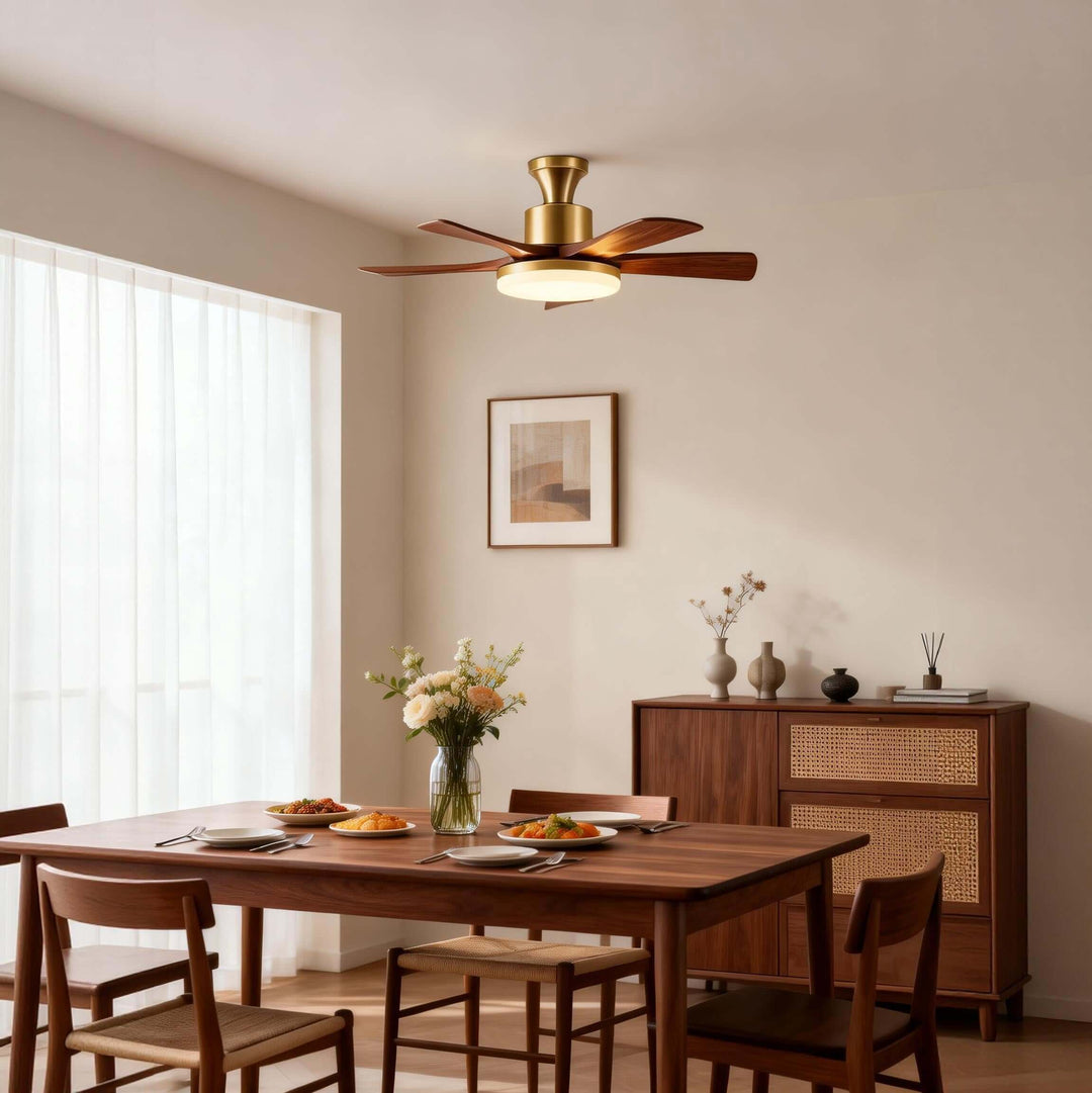 Zelvorn Ceiling Fan Light | Modern American Wood Fan Light