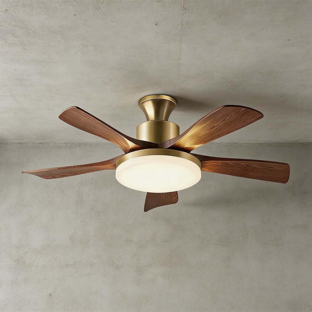 Zelvorn Ceiling Fan Light | Modern American Wood Fan Light