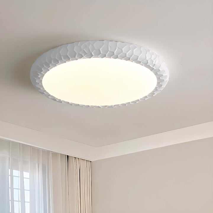 Zentis Ceiling Lamp – Minimalist Cream Round Bedroom Lamp