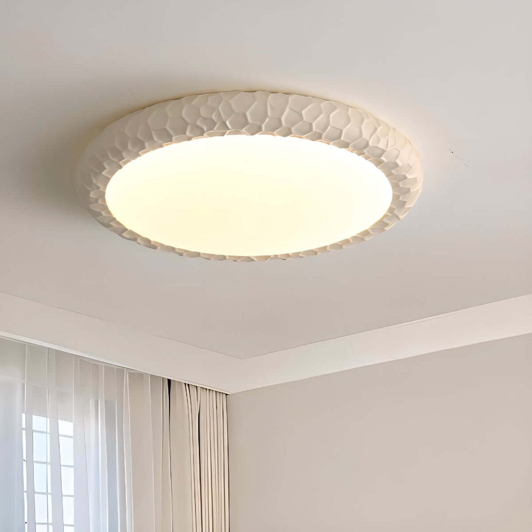 Zentis Ceiling Lamp – Minimalist Cream Round Bedroom Lamp