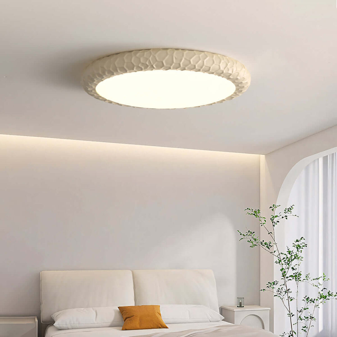 Zentis Ceiling Lamp – Minimalist Cream Round Bedroom Lamp