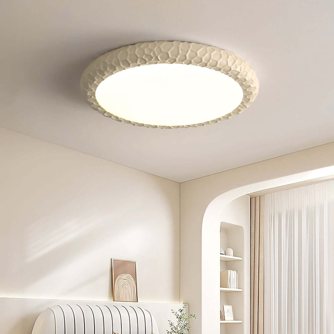 Zentis Ceiling Lamp – Minimalist Cream Round Bedroom Lamp