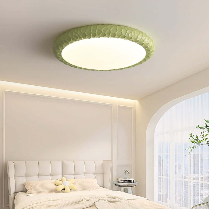 Zentis Ceiling Lamp – Minimalist Cream Round Bedroom Lamp