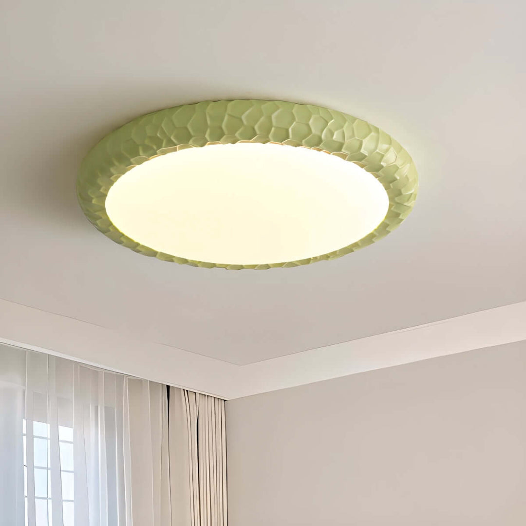 Zentis Ceiling Lamp – Minimalist Cream Round Bedroom Lamp