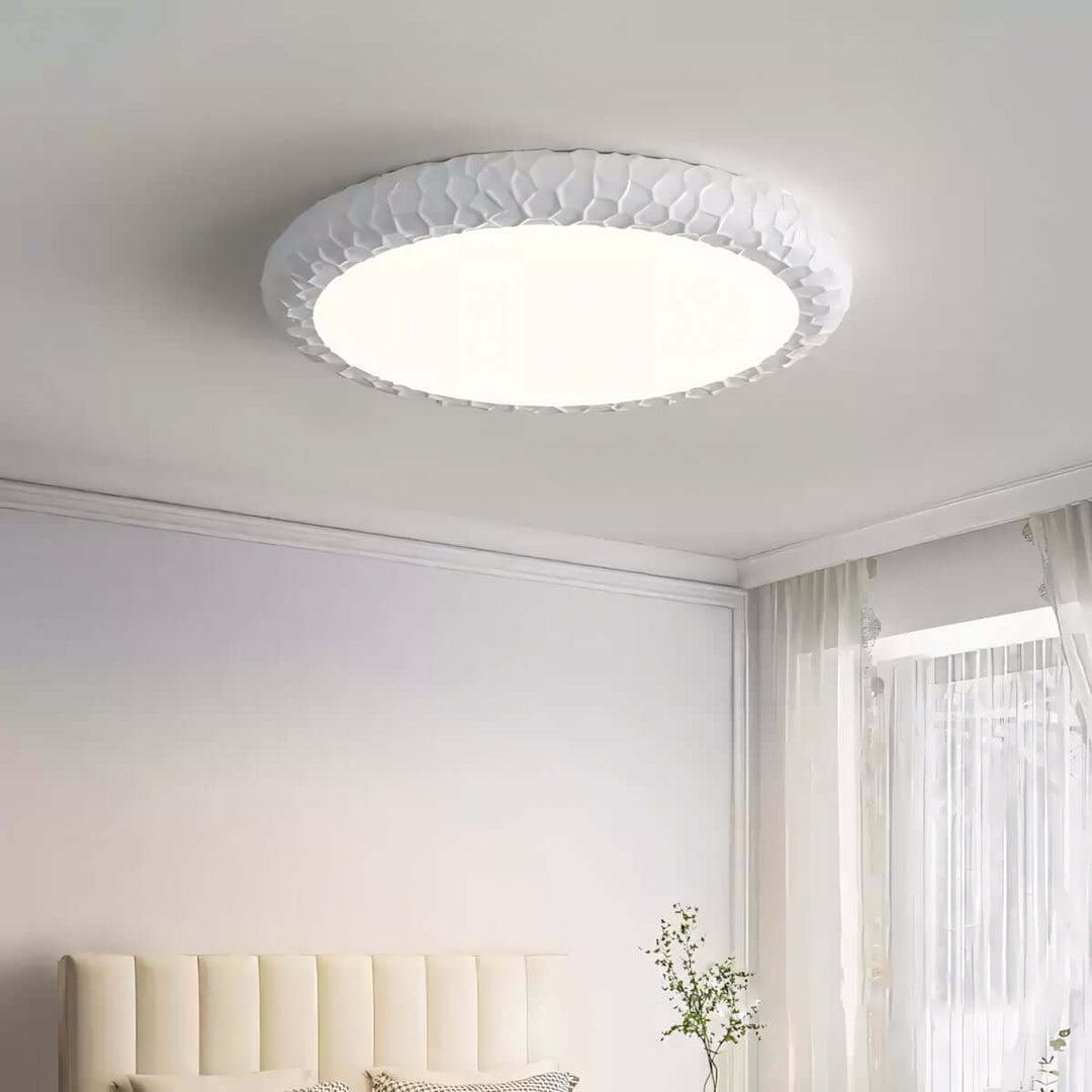 Zentis Ceiling Lamp – Minimalist Cream Round Bedroom Lamp