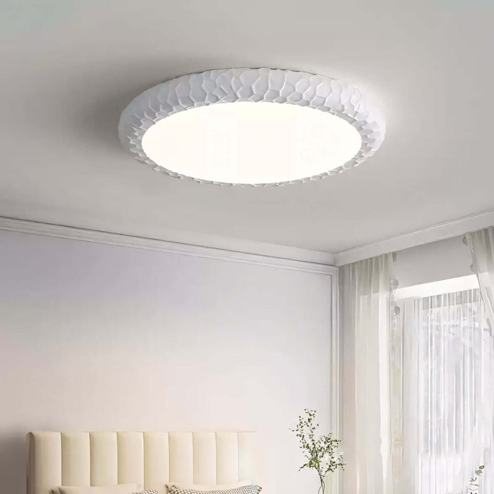 Zentis Ceiling Lamp – Minimalist Cream Round Bedroom Lamp