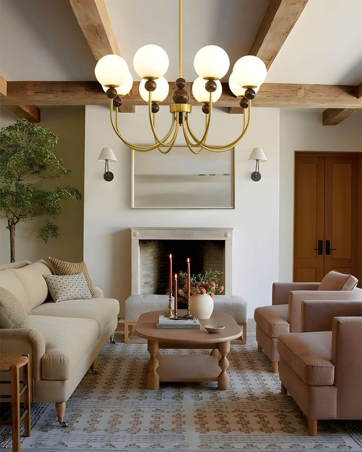 Zentis Chandelier – Mid Century Glass Light for Living Room