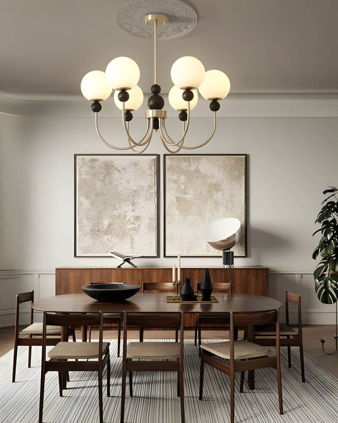 Zentis Chandelier – Mid Century Glass Light for Living Room