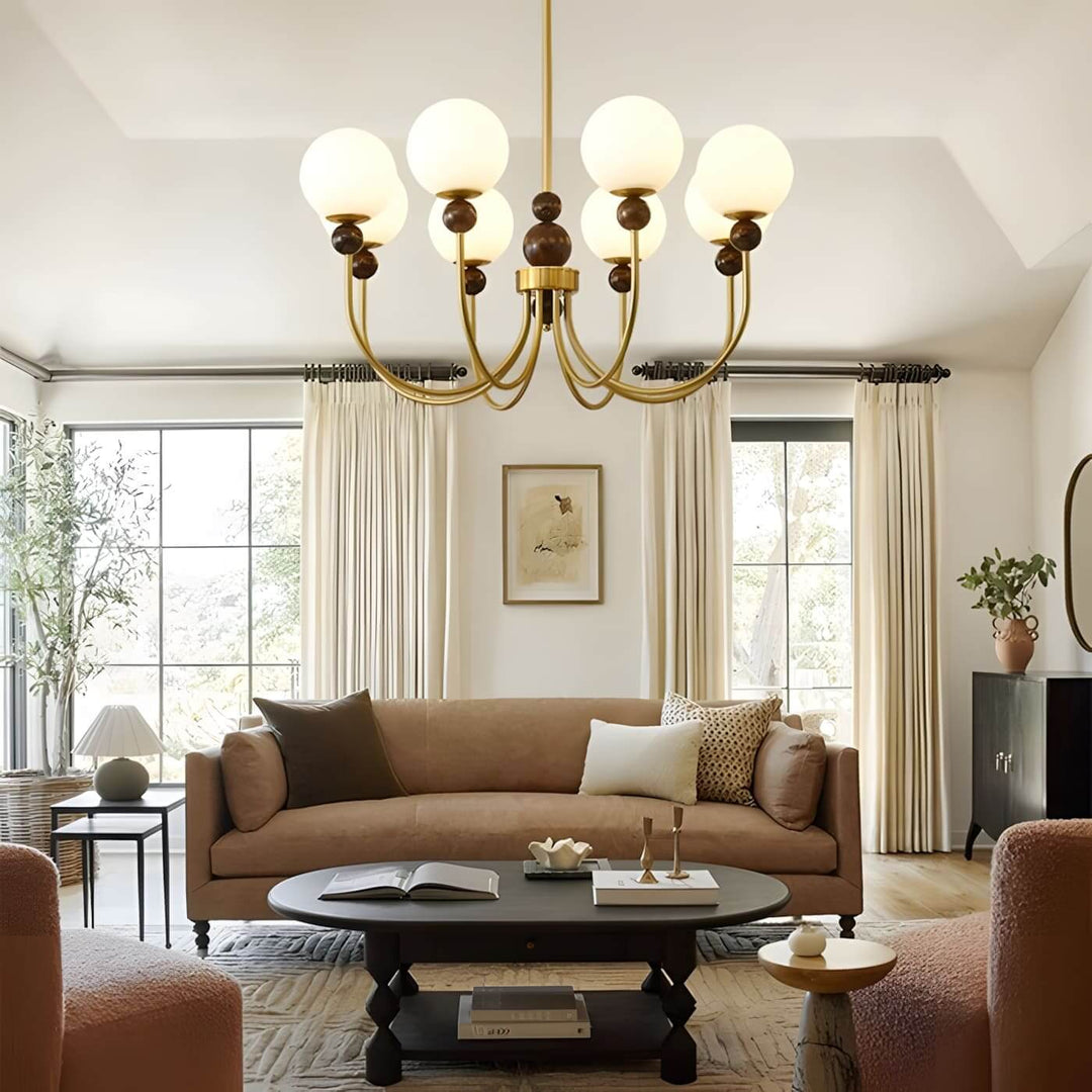Zentis Chandelier – Mid Century Glass Light for Living Room