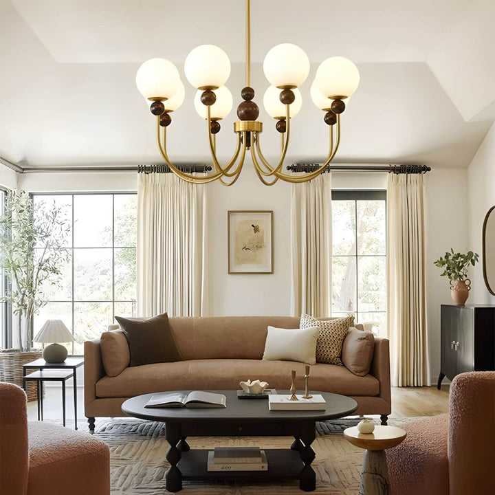 Zentis Chandelier – Mid Century Glass Light for Living Room