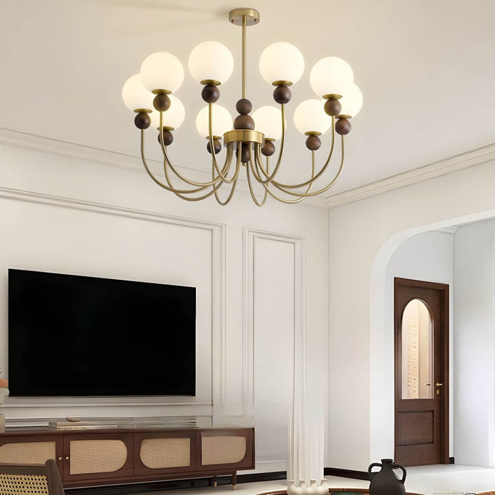 Zentis Chandelier – Mid Century Glass Light for Living Room