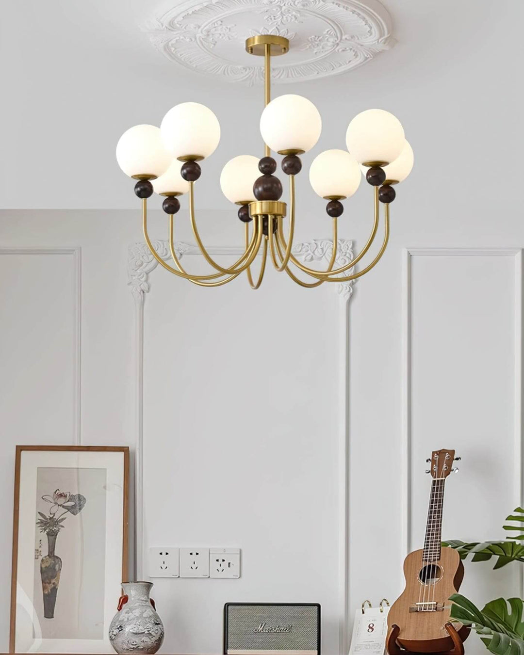 Zentis Chandelier – Mid Century Glass Light for Living Room