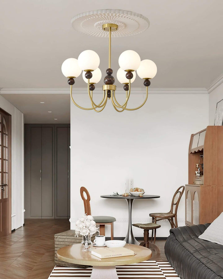 Zentis Chandelier – Mid Century Glass Light for Living Room