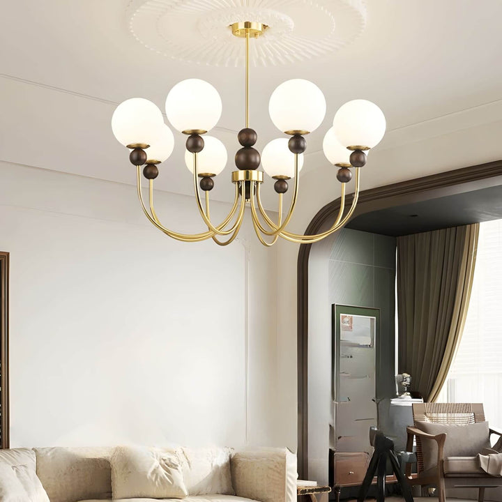 Zentis Chandelier – Mid Century Glass Light for Living Room