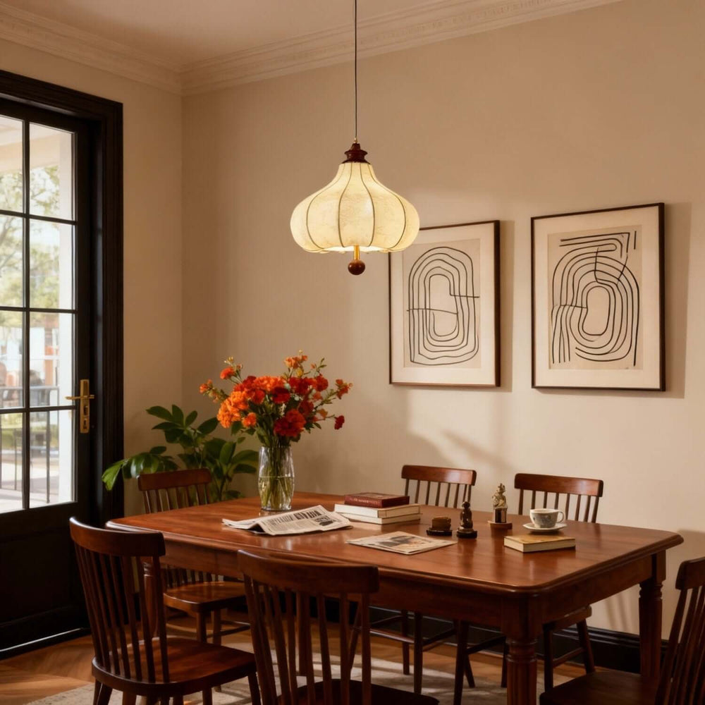 Zerumo Pendant Lamp – French Vintage Fabric Dining Light