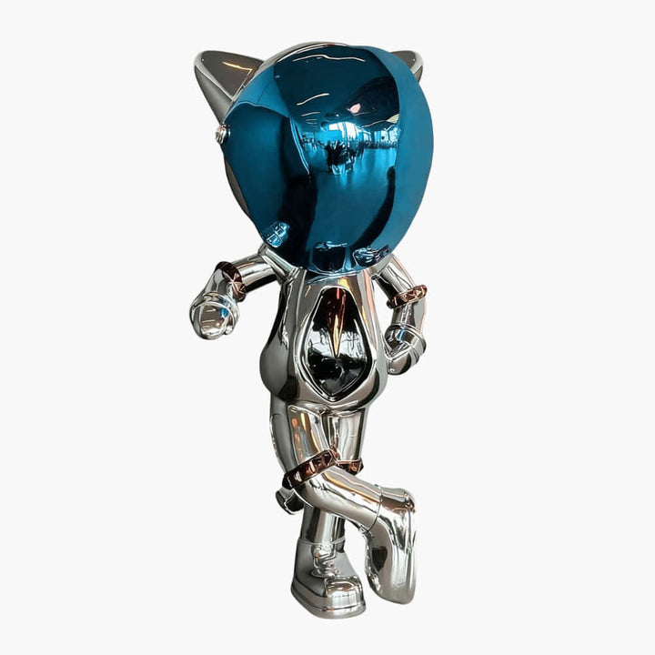 Zevilo Art Deco Sculpture – Modern Chrome Art Deco Ornament