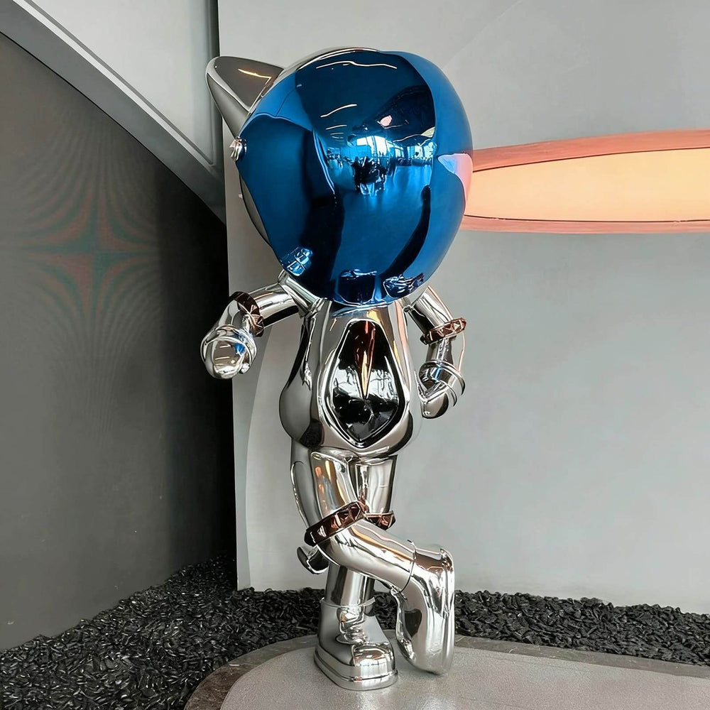 Zevilo Art Deco Sculpture – Modern Chrome Art Deco Ornament