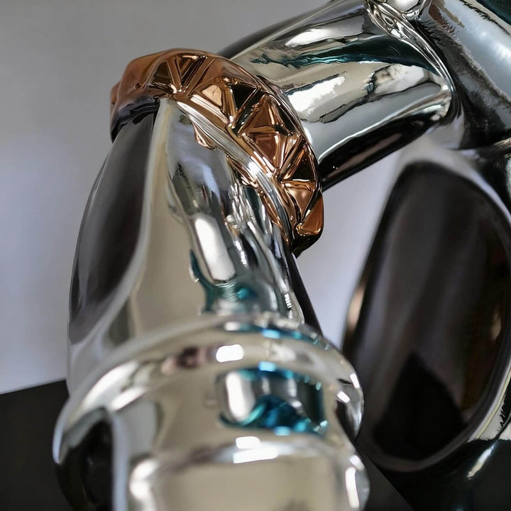 Zevilo Art Deco Sculpture – Modern Chrome Art Deco Ornament