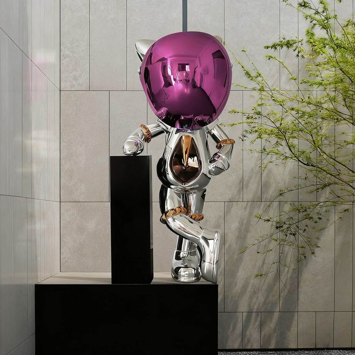 Zevilo Art Deco Sculpture – Modern Chrome Art Deco Ornament